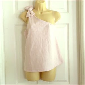 J Crew One Shoulder with Bow Cute Sz L Top EUC